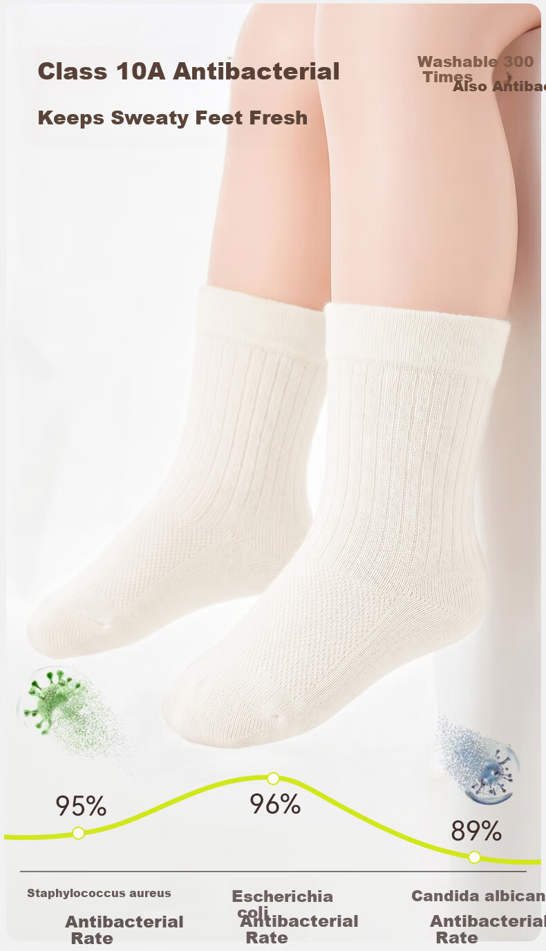 Xueqiman Kids Socks Boys Girls Summer Thin Mesh Breathable Cotton Antibacterial Odor-Resistant Sweat-Absorbing Mid-Calf Socks for Older Children Students 9