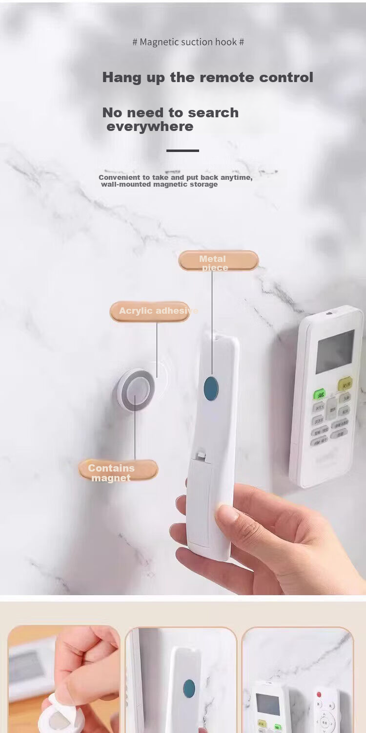 Hakkai Bird Remote Control Magnetic Wall Mount Storage 10 Magnetic Adhesive Hooks Strong Suction Wall Fixer No Drilling Required 3