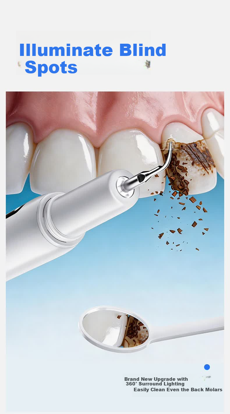 Lenovo Ultrasonic Dental Cleaner Teeth Tartar Remover Oral Irrigator Yellow Stain Tartar Cleaning Plaque Polishing Tool Medical Home Use JD Self-operated 15