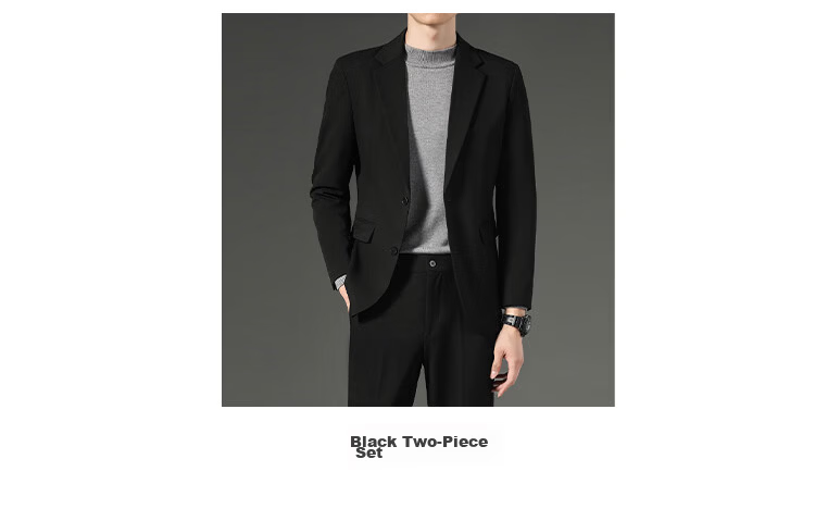 RED DRAGONFLY Men's Autumn Winter Slim Fit Business Formal Suit Two-Piece Black Blazer 2XL 14