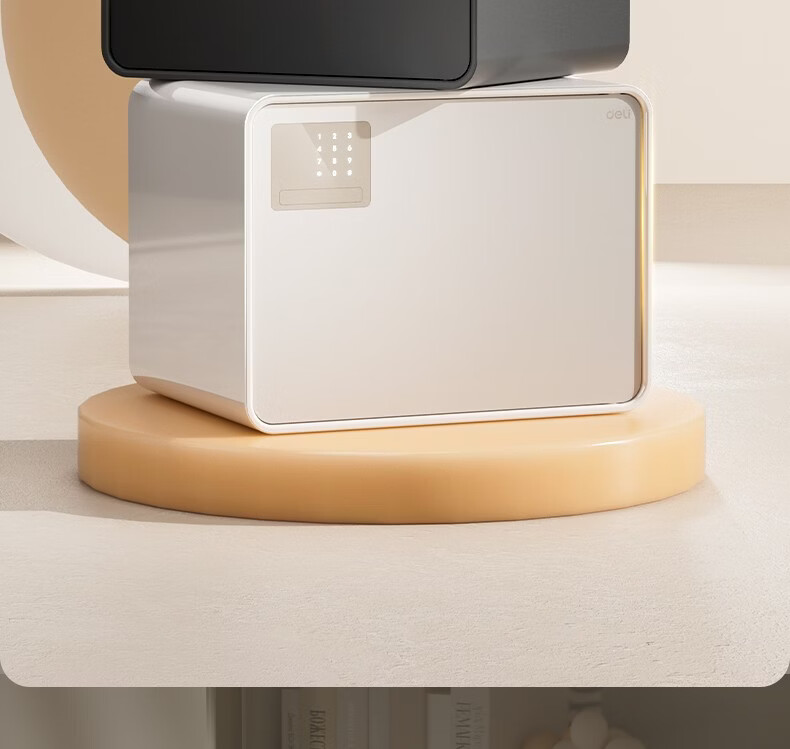 Deli Safe 26th Anniversary New Home Safe Supreme 30cm Password Unlock Small Security Box Anti-Theft Piggy Bank Automatic Door Opening AE224 White 5