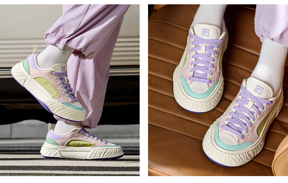 FILA Official Women's Shoes FOSSO 1+ Canvas Shoes 2026 Summer Rock Walking Shoes 1+ Fashion Casual Shoes 25