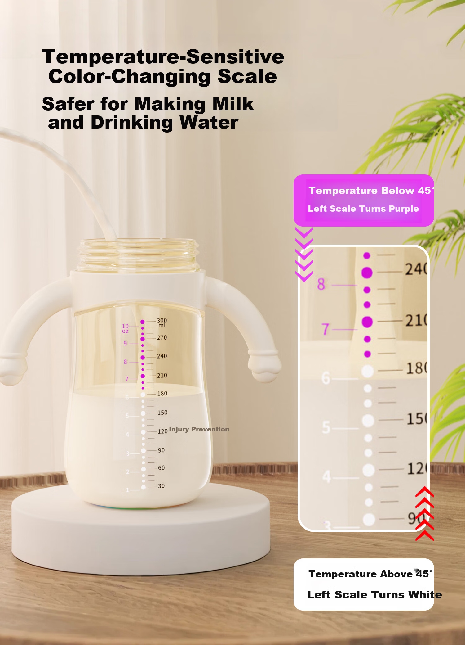 Aibeier Children's Water Bottle Baby Milk Cup Straw Bottle 6 Months-3 Years Training Cup Straw Cup Kindergarten 7