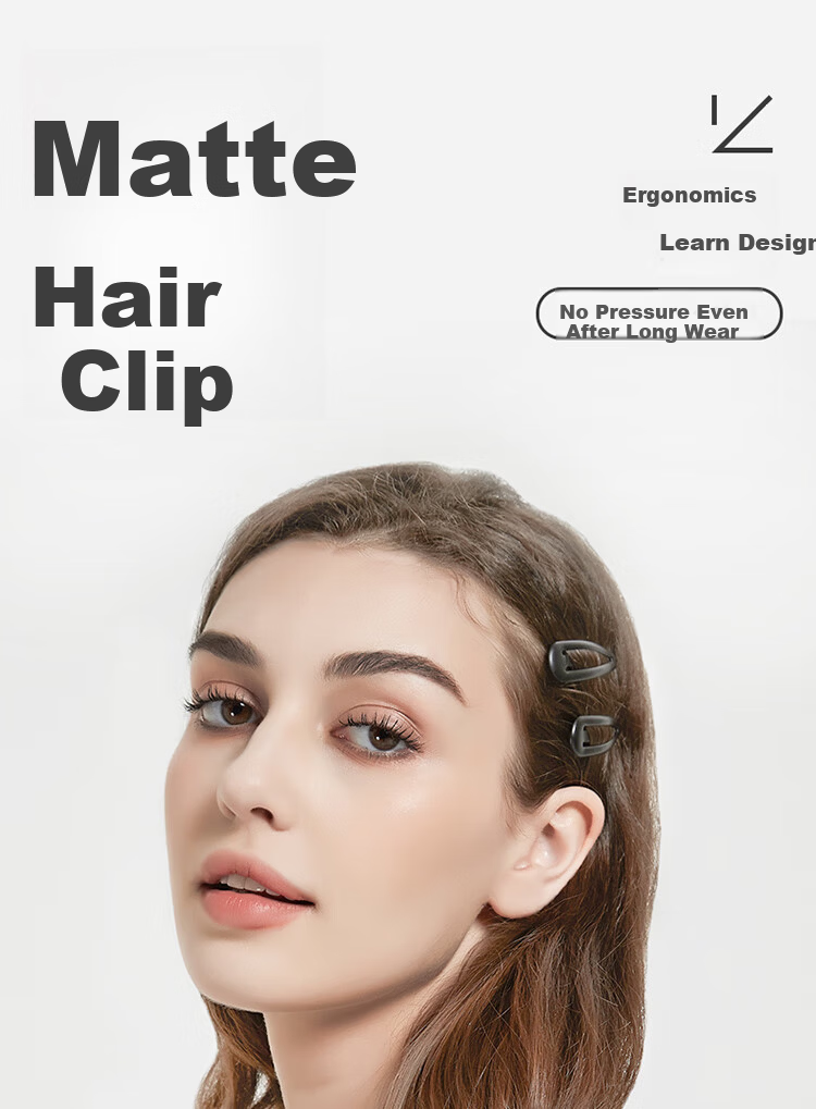 M2KA Matte Hair Clips for Women New High-End Large Size BB Clips for Thick Hair Side Bang Clips Black 5 Pieces 1