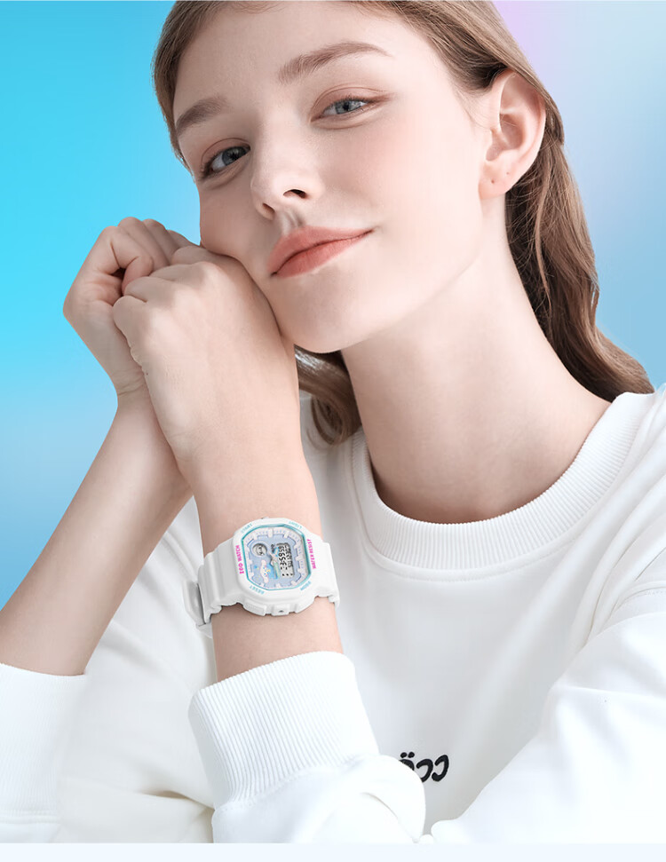 ZGO x Sanrio Student Watch for Girls, Electronic Sports Wristwatch for Middle and High School Students, High-Value Design, 810 Pudding Dog 14