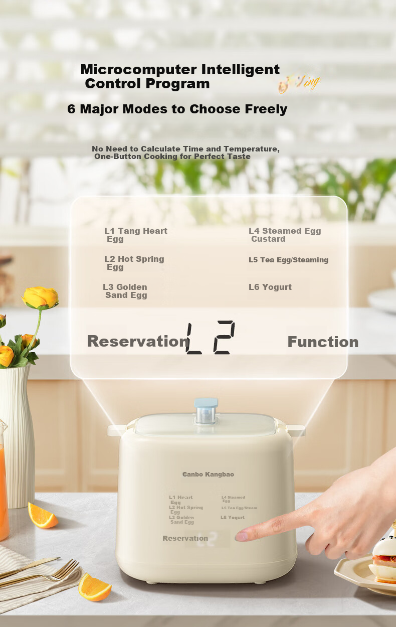 Canbo Egg Cooker Steamer Soft-Boiled Egg Maker 24H Smart Reservation Mini Steamer Breakfast Machine SLH-ZDQ01 3