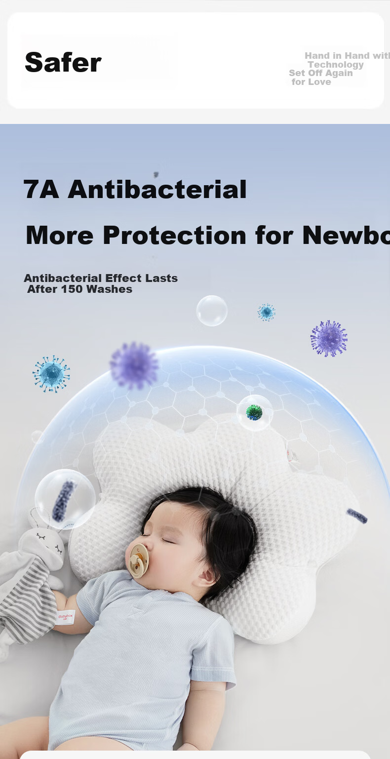 Babybox Infant Shaping Pillow 0-6 Months Round Head Sleep Correction Baby Pillow 0-1 Year Antibacterial Version 15