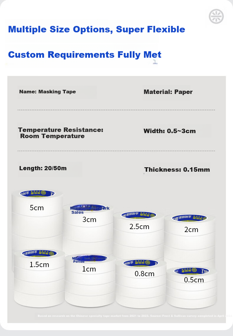 Mileqi Masking Tape High Temperature Resistant Adhesive No Trace Car Beauty Spray Paint Baking Color Separation Masking Tape 0.8cm x 50m [14 Rolls] 16