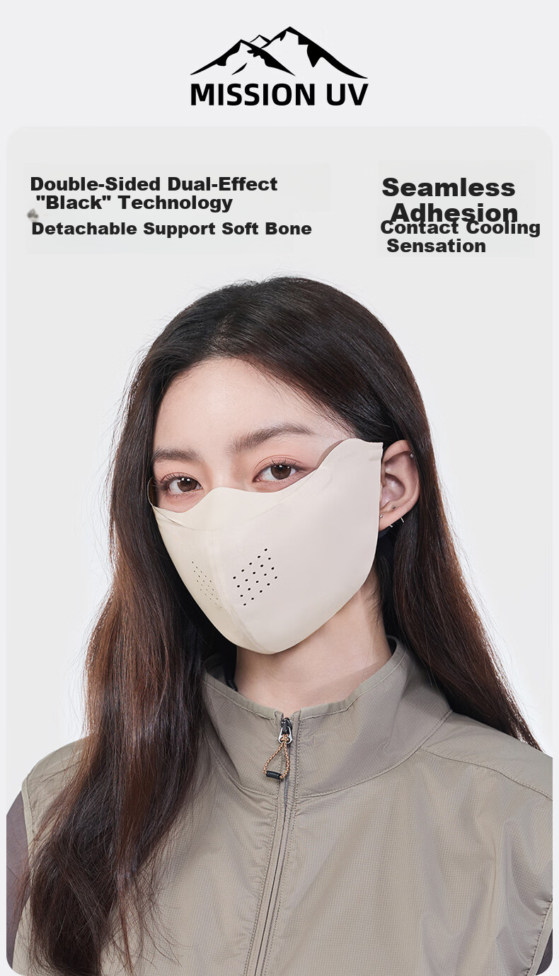 MISSION UV Ice Silk Sunscreen Mask for Women Summer UV Protection Sunshade Cycling Eye Protection Breathable 3D Full Face Sun Protection Mask 1