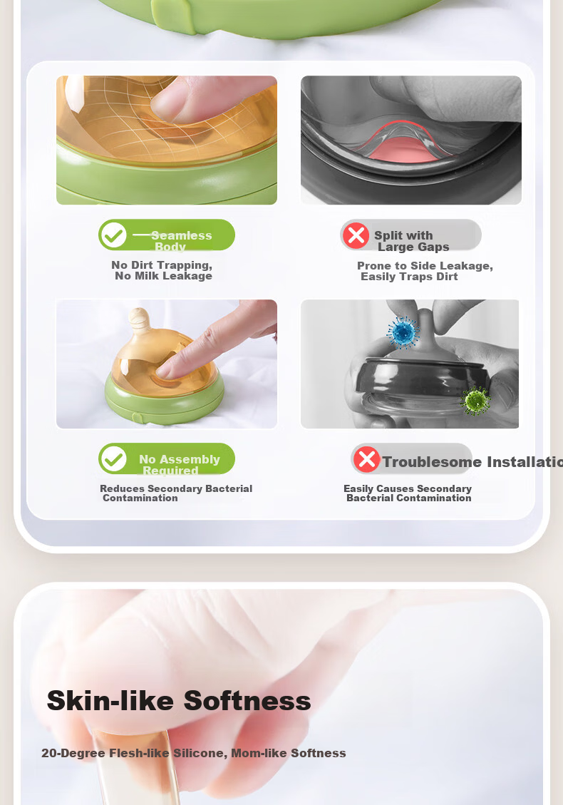 Qikibao Original Integrated Centrifugal Y-Shaped Silicone Nipple for 12 Months and Above, Breast Milk Simulation Weaning Pacifier 5