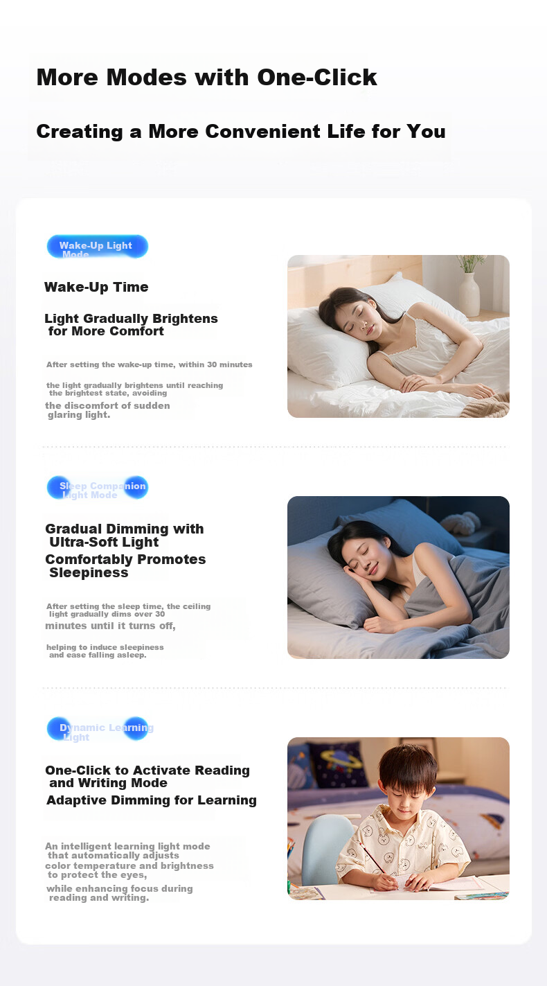 Midea 120W LED Ceiling Light Eye-Care Bedroom Smart Dimmable Lamp S50PRO 16