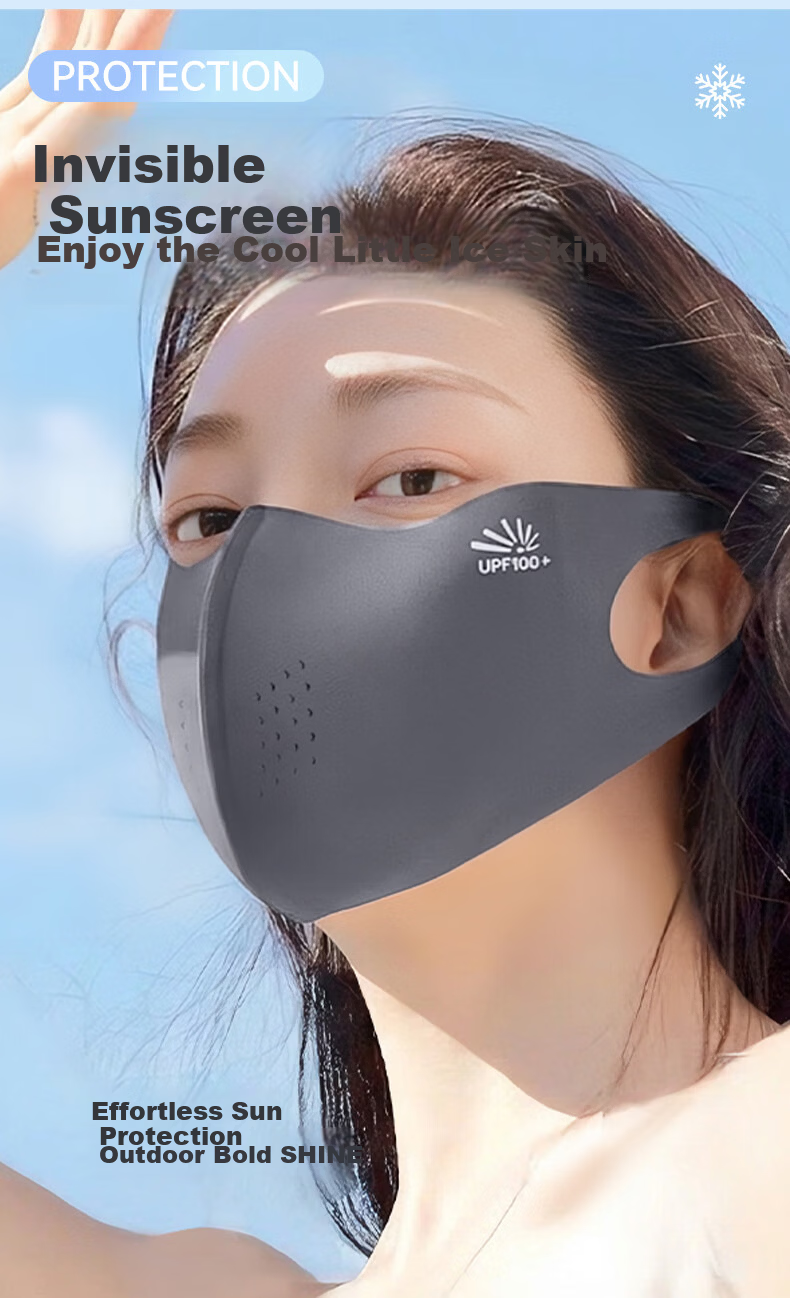 FitonTon UPF100+ Sunscreen Face Mask Ice Silk Outdoor Cycling Sun Protection UV Protection Seamless Women's Summer 3-Pack 1