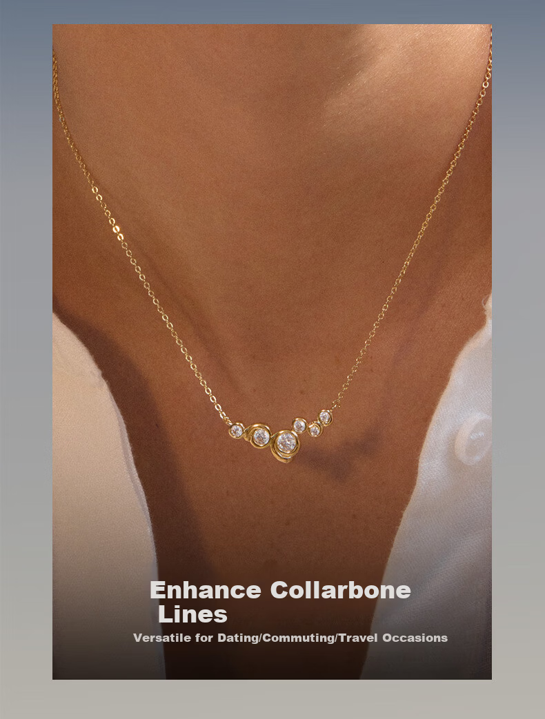 HEFANG Bubble Stud Earrings Simple Necklace Luxury High-End Feel [Birthday Gift for Girlfriend Wife] 4