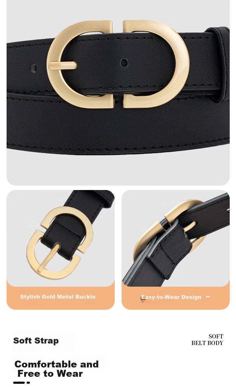 CARTELO Women's Leather Belt Denim Waist Belt Korean Style Fashion Versatile Pin Buckle Belt Birthday Gift for Girlfriend 5