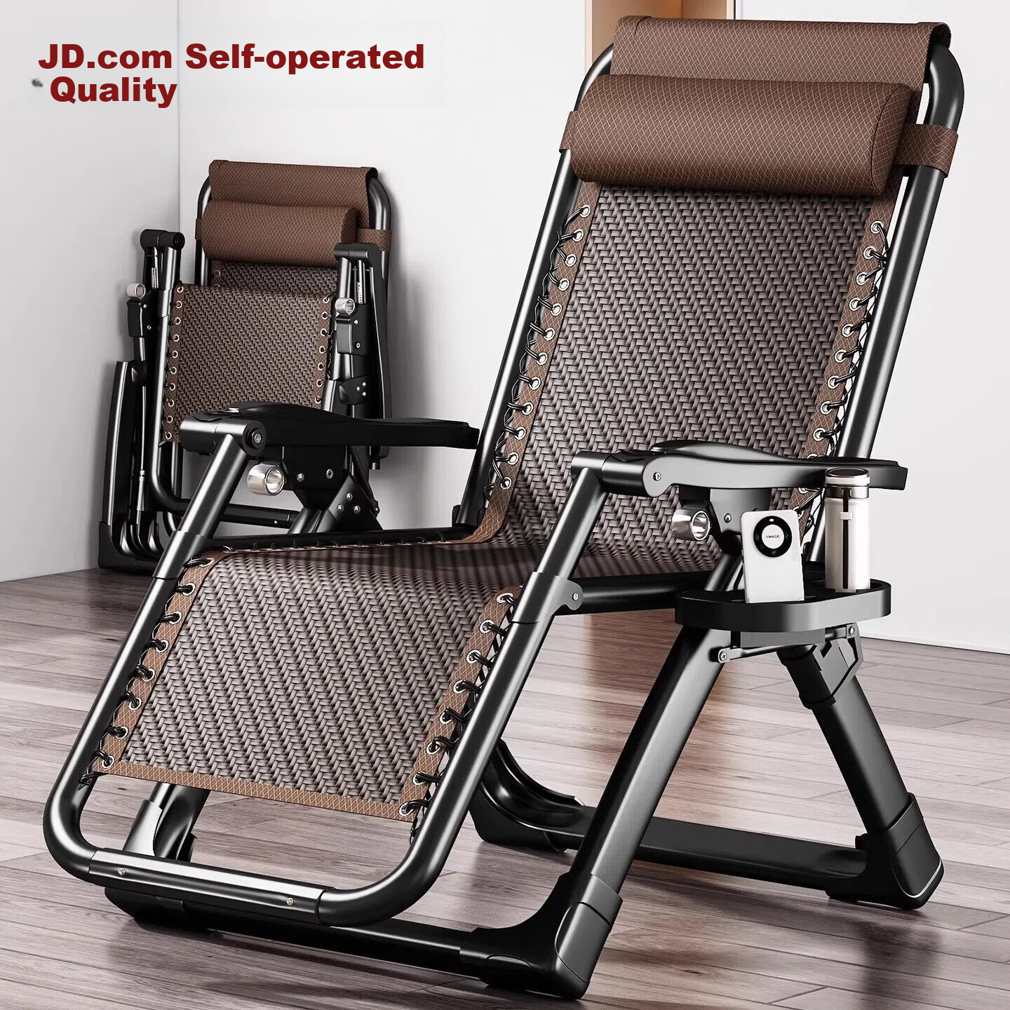 Qiyinge Lazy Recliner Folding Rattan Chair Nap Balcony Home Leisure Elderly Dual-Use Seat and Backrest Chair 2