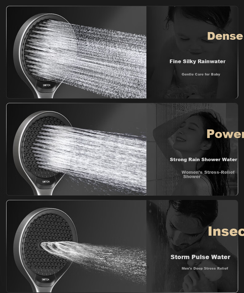 JOMOO Smart Thermostatic Digital Display Star Arc Rainfall Shower Head 26219-A74/HBS-1 25