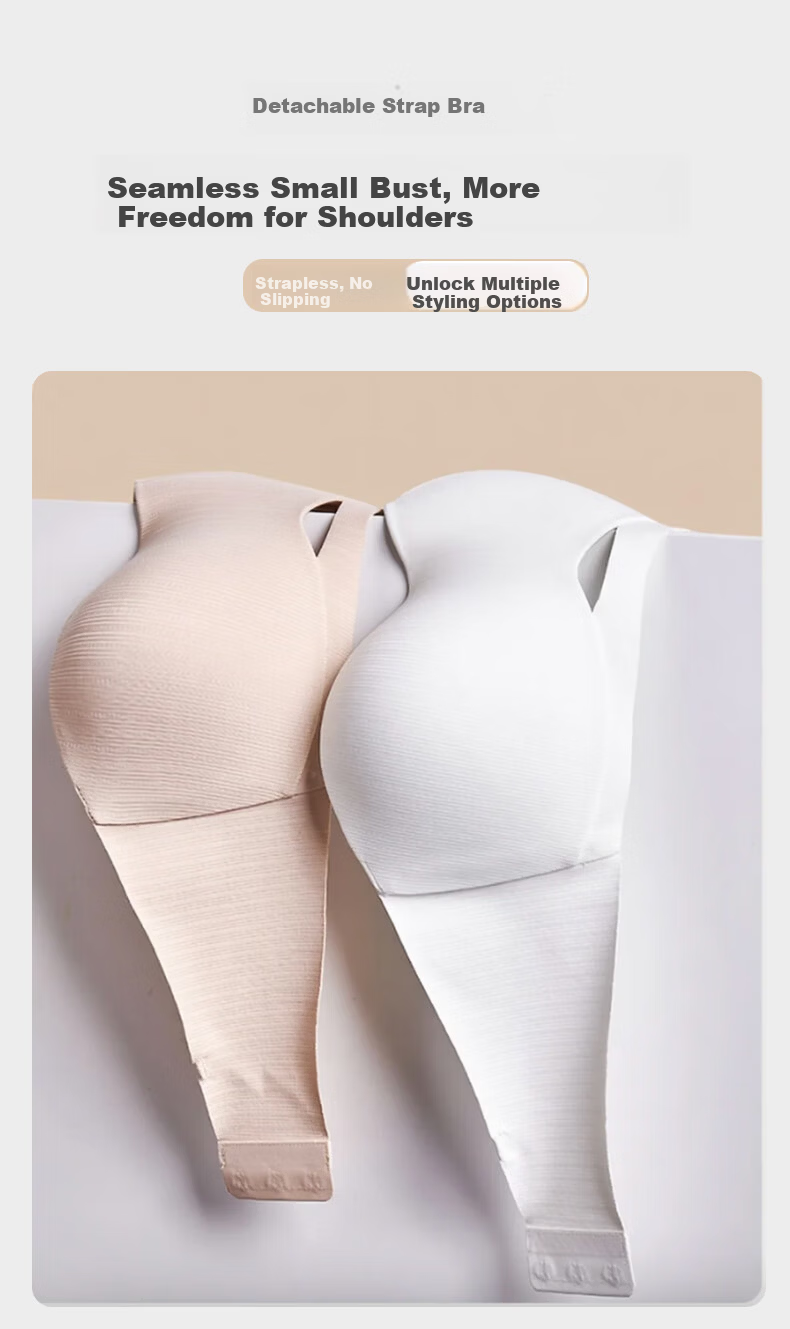 Jingshuran JD Private Brand Cotton Strapless Anti-Slip Foundation Chest Gather Bra Skin Color M 1