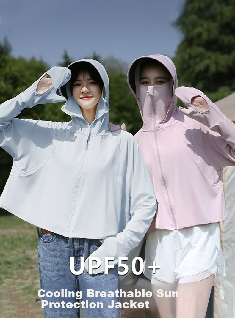 Langsha Women's Summer 2026 New Black Coated Brim UV Protection UPF50+ Ice Silk Outdoor Sun Protection Jacket 1