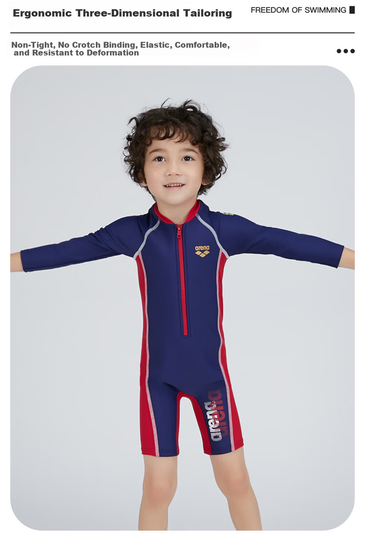 Arena Kids Long Sleeve One-Piece Rash Guard Swimwear Cute High Elastic Breathable Unisex 6