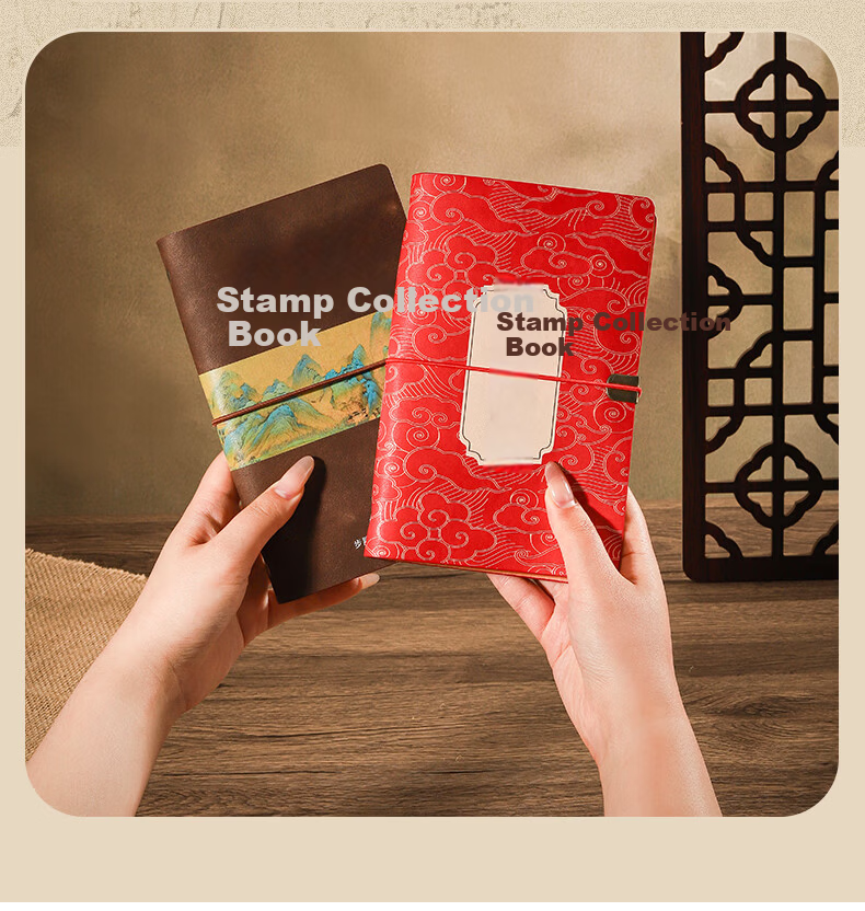 Wen'ao Stamp Collection Travel Check-in Book Museum Stamp Album Accordion-style Journal Mid-Autumn National Day Scenic Spot Commemorative Pass Blue Official Tour 6