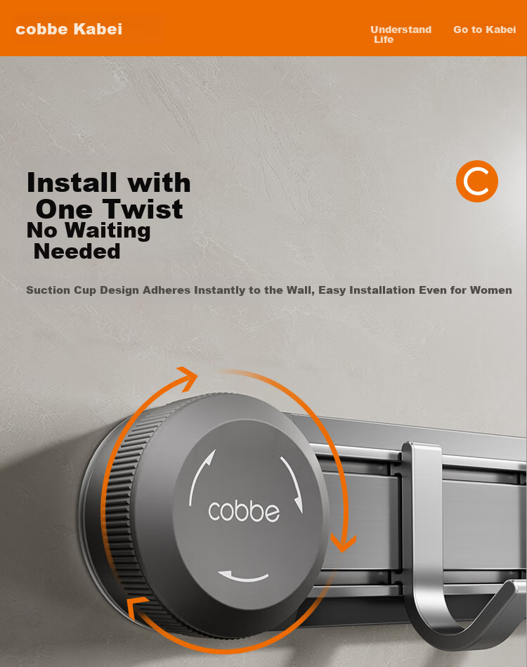 Cobbe Bathroom Hook No-Drill Suction Cup Strong Adhesive Hook Wall-Mounted Clothes Hanger for Dormitory Toilet 4