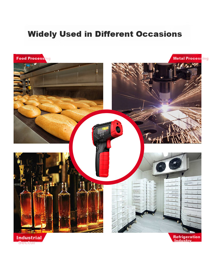 HABOTEST Infrared Thermometer High-Precision Temperature Gun Kitchen Baking Water and Oil Temperature Gun -50-600℃ 10