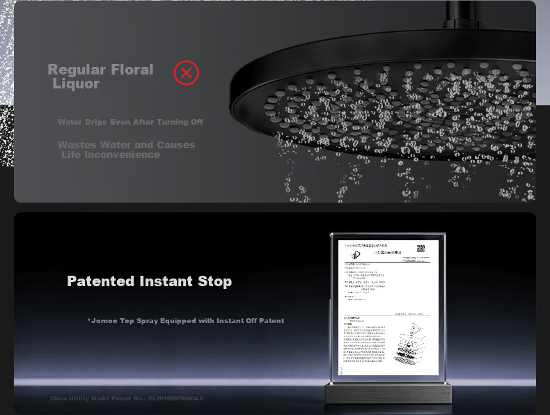 JOMOO Smart Thermostatic Digital Display Star Arc Rainfall Shower Head 26219-A74/HBS-1 24