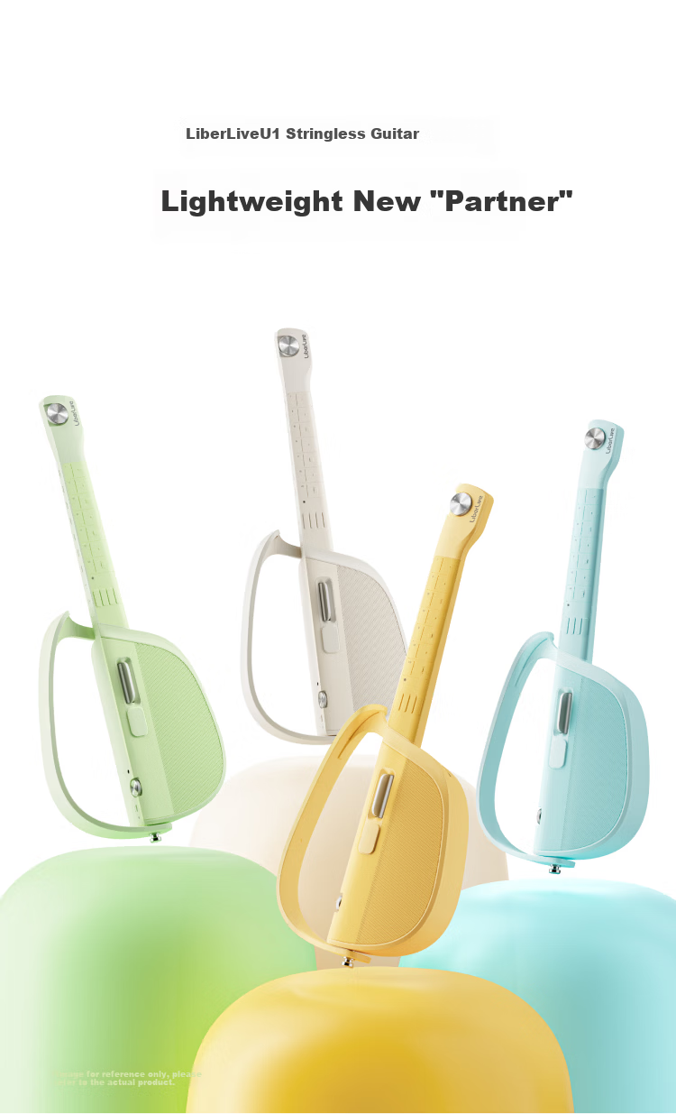 LIBERLIVE U1 [Price Match 618] Electric Guitar with Smart Auto-Tune, Portable, Beginner-Friendly Acoustic Guitar, Light Gree 6