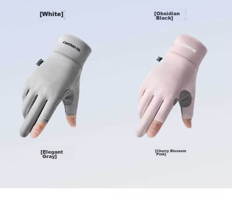 RED DRAGONFLY Men's Summer Thin UV Protection Fishing Driving Cycling Sunshade Fingerless Gloves for Women 21