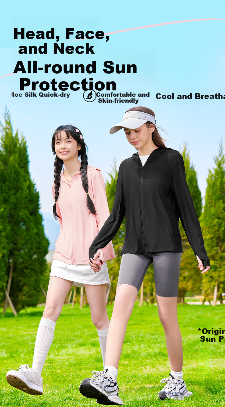 Warrior Women's Ice Silk Sunscreen Jacket Summer 2026 New Quick-Dry Cooling Large Brim Hooded Coat Stylish Sun Protection Shirt 3