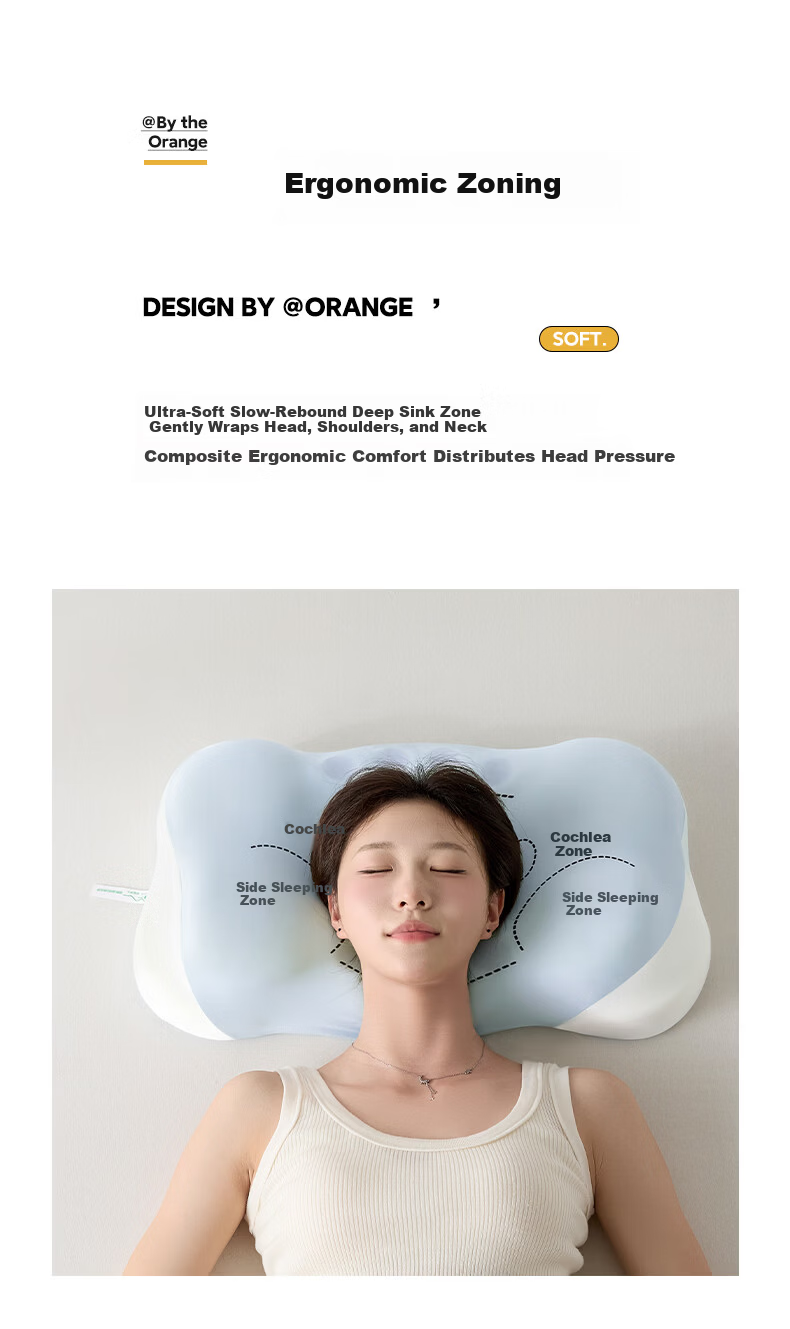 MiiOW Memory Foam Neck Support Pillow for Sleep, Side Sleeping Cervical Pillow Core, Adult Neck Protection Pillow 30*60cm 9