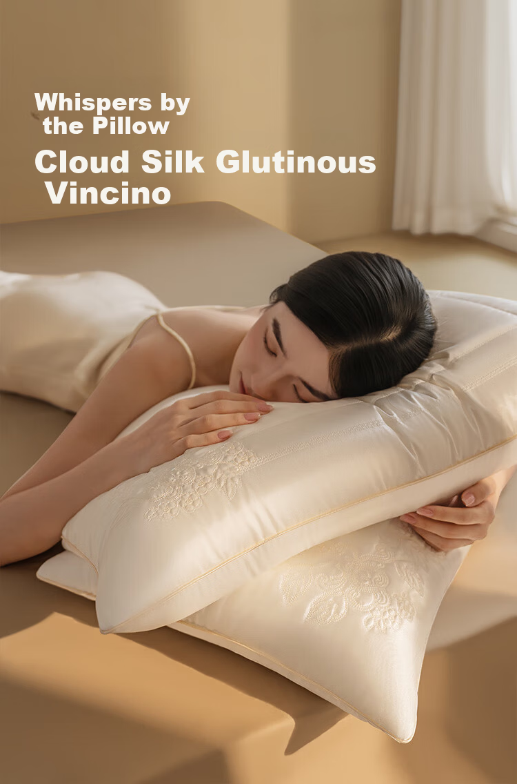 JD Jingzao Cloud Silk Mulberry Silk Pillow A-Class Antibacterial Soft Neck Support Adult Deep Sleep Pillow Core 48*74cm Single Pack 11