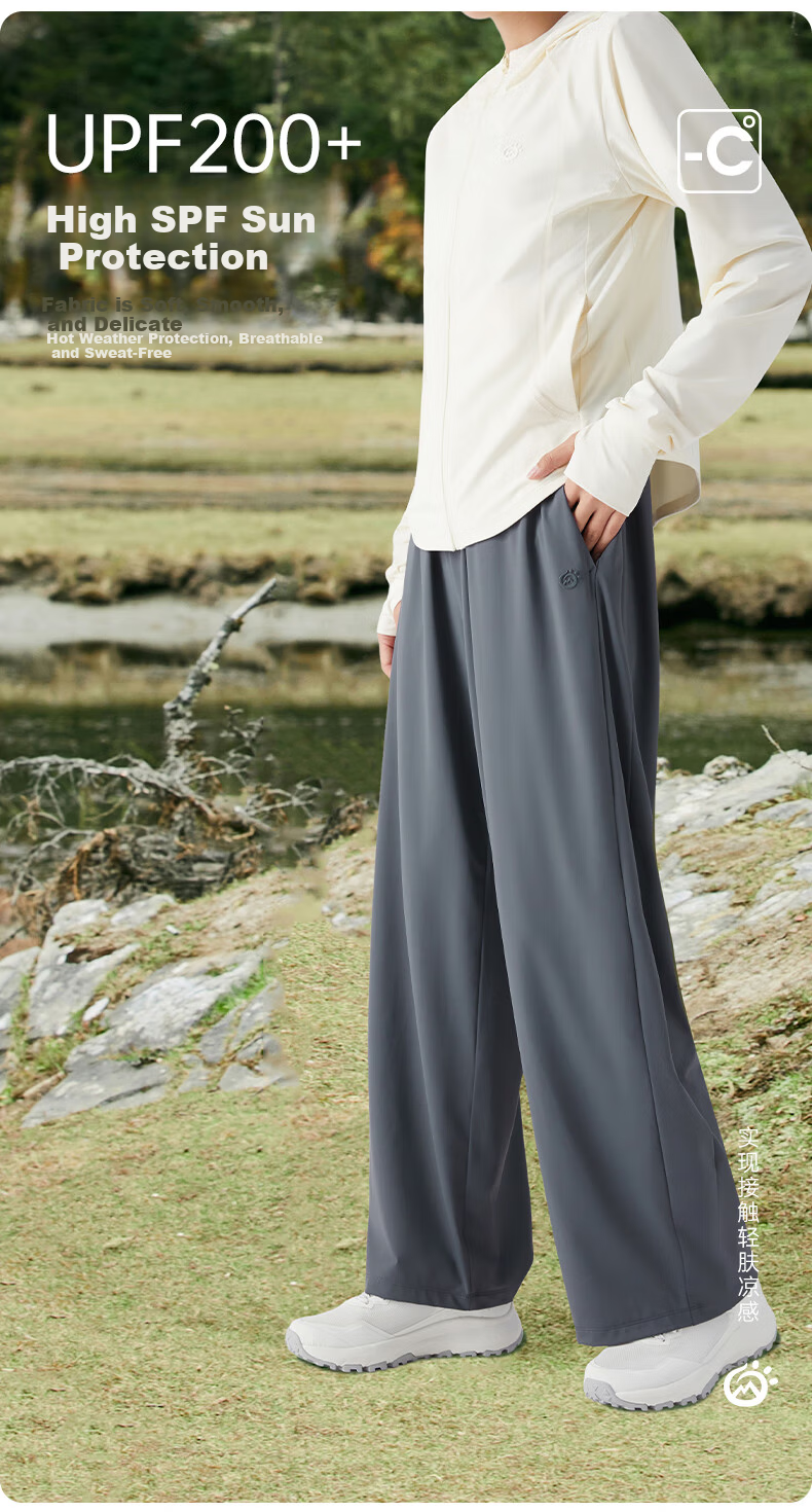 TECTOP Casual Pants Lightweight Outdoor Loose Breathable Solid Color Long Pants 2422138ZZ Women's Pink XL 5
