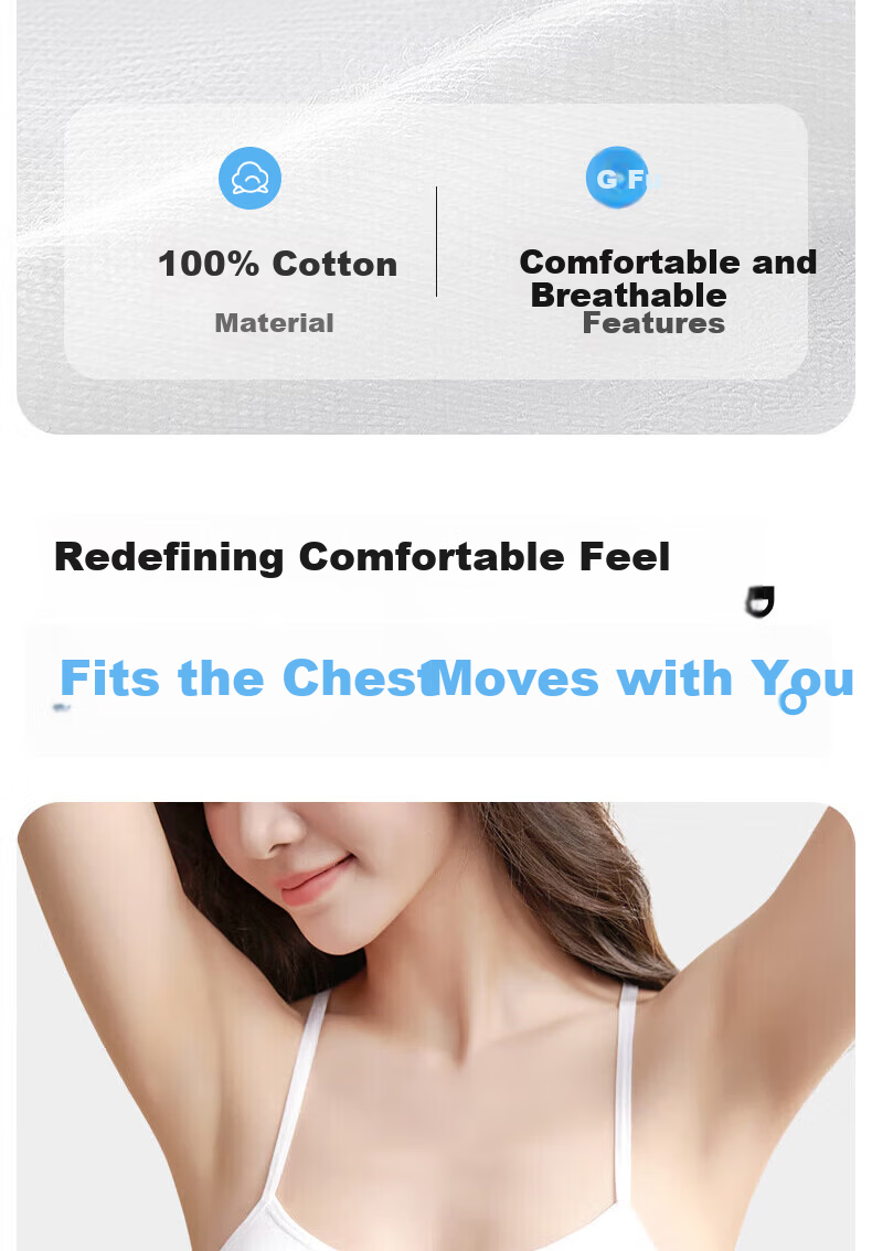 Qihaiqiu 2-Piece Disposable Cotton Bra Set Sterilized Wash-Free Individually Packaged Travel Daily Use 7