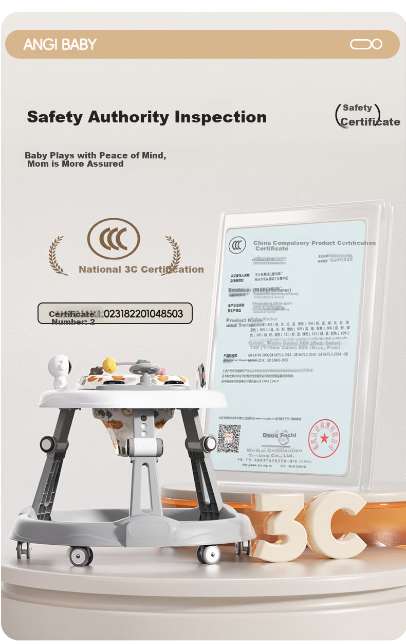 ANGI BABY Baby Walker Anti-Tip Multifunctional Push Walker Toy Gift 2025 Model 2