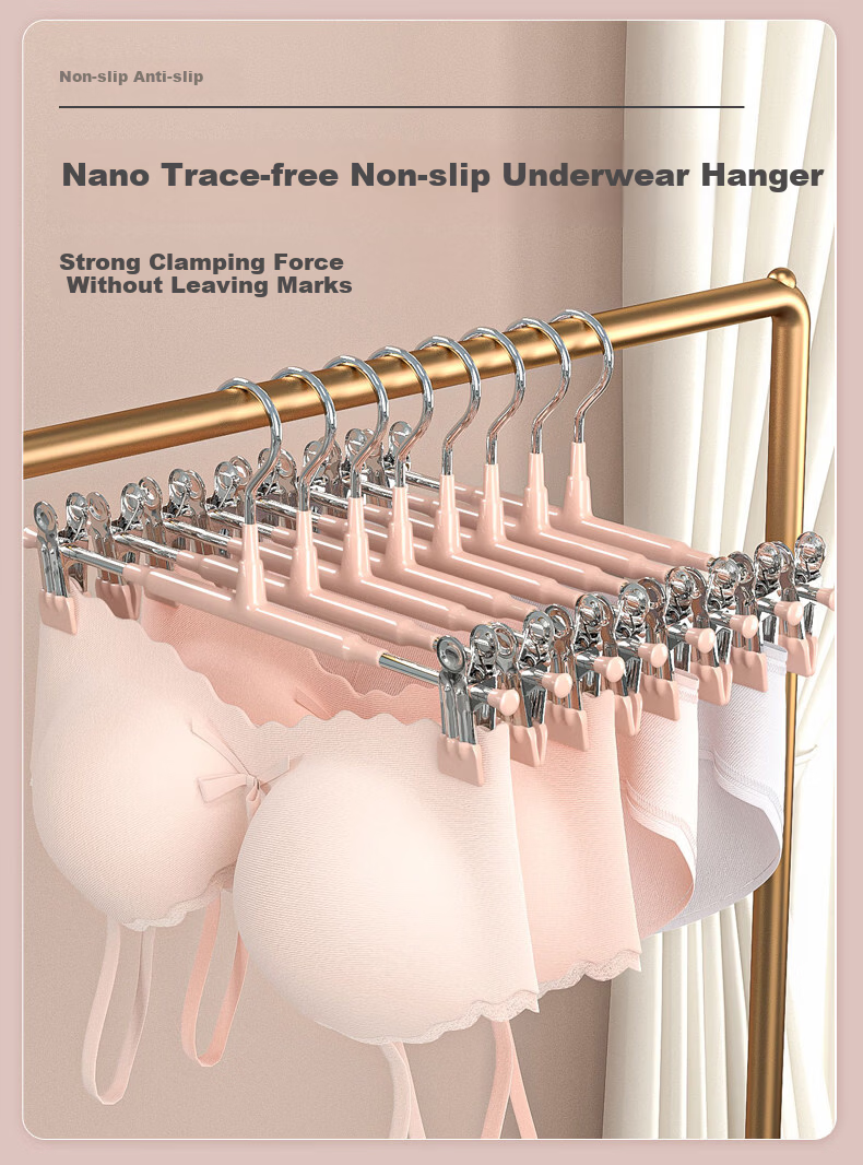 FAJIENUO Underwear Hanger Household Clothes Hanging Clips Pants Clips Drying Underwear and Underpants Special Tool Non-Marking JK Clothes Hanger Pants Rack 1