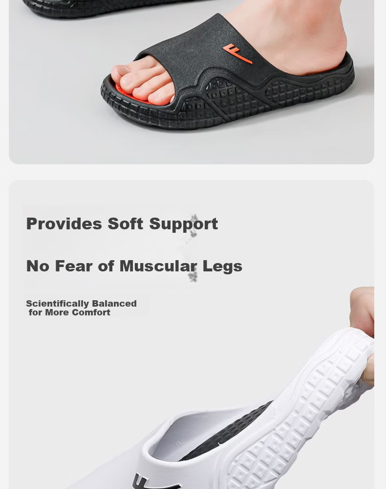 Warrior Non-Slip Men's Slippers Antibacterial Deodorizing Indoor Outdoor Shower Sandals HL3C56 Black Orange Size 42-43 8