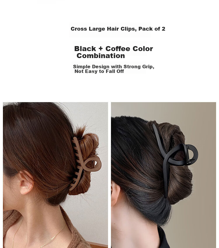 MEIFUYU Large Shark Hair Clips (2 Pieces) Back Head Hair Claw Clips Hairpins Hair Accessories WH7221 2