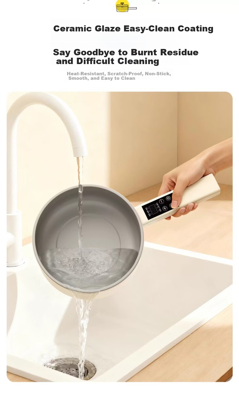 AUX Electric Cooking Pot Multi-Functional Small Hot Pot 2.2L Student Dormitory All-in-One Noodle Cooker Stew Rice Pot DR226 Titanium Coating + Steamer Basket 9