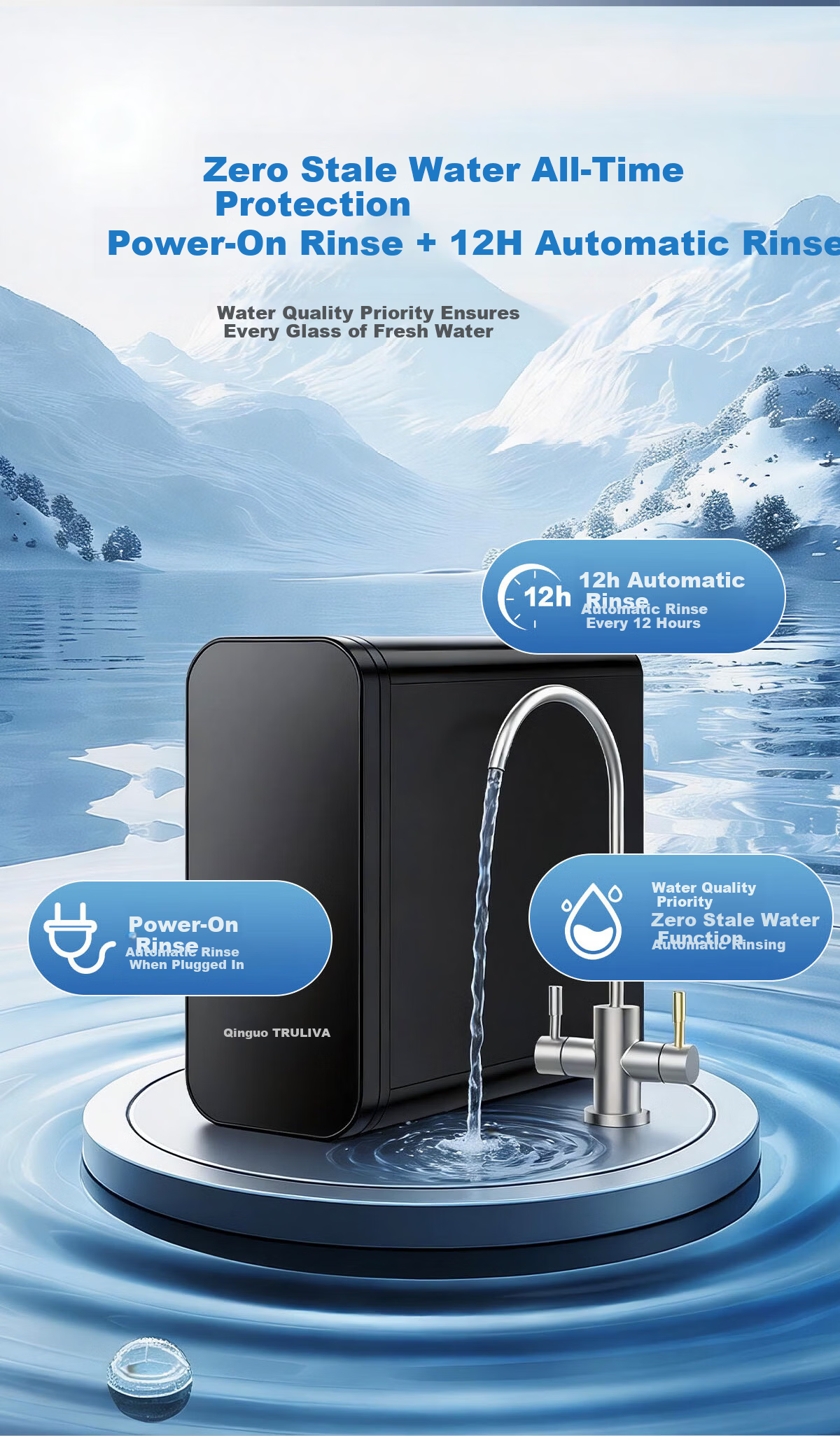 Qinyuan Twin-Core Dual Outlet Wastewater-Free 1000G RO Household Water Purifier Pipeline Machine 6-Year Long-Lasting RO Drinking Water System Baby Safe Direct Drinking Replacement Subsidy 9