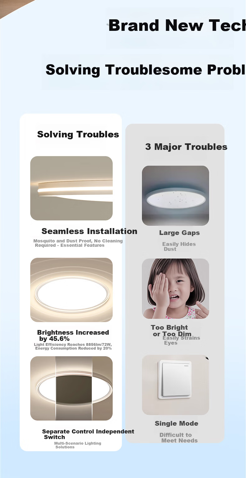 HP Pure Eye Protection Ceiling Light for Bedroom Study Children's Room High Brightness Side Emission Modern Simple Zhongshan Lighting Morning Light 4