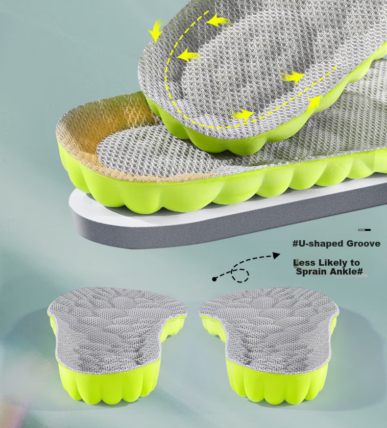 Bonny Family Men's Sports Insoles Soft Elastic Long-Standing Comfort Ultra Soft Shock Absorption Cloud-Like Feel Military Training Sweat-Absorbing Breathable Odor-Resistant Summer Insoles 14