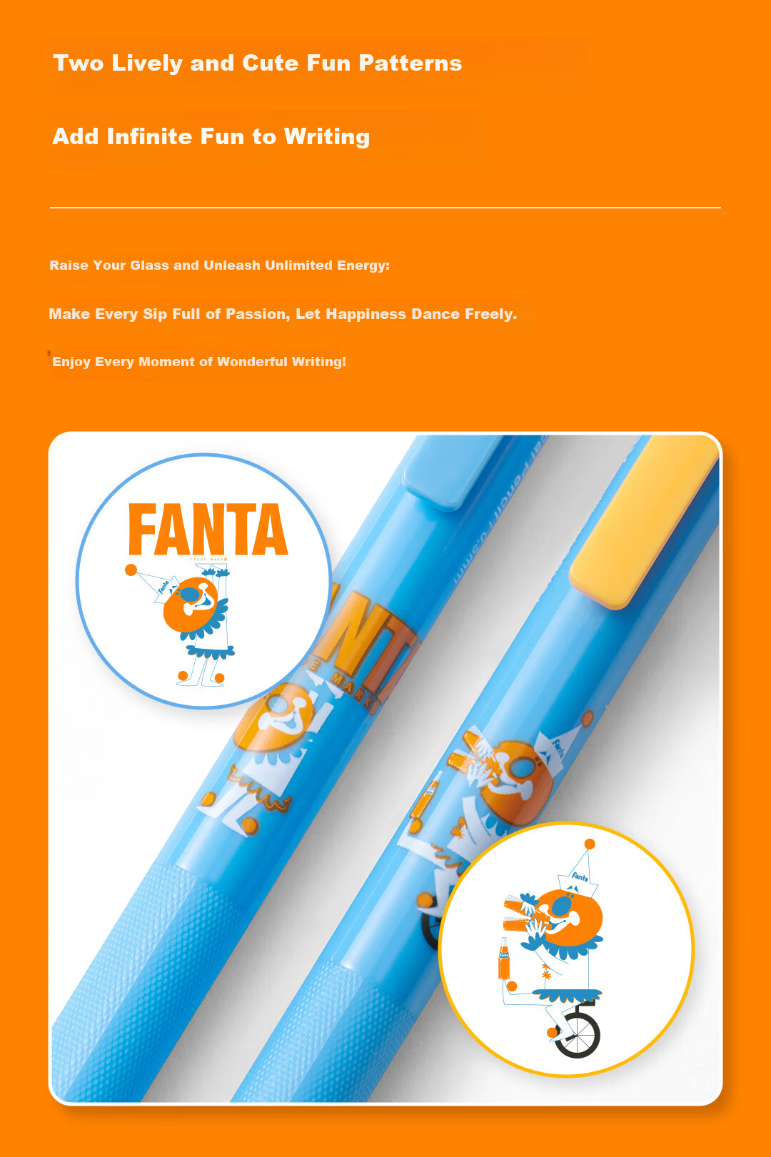 KACO Fanta Collaboration TURBO Mechanical Pencil 0.5mm HB Student Automatic Pencil with Carded Packaging (1 Pen + 1 Box of Leads) 2