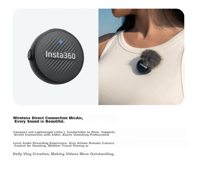 Insta360 X4 Air 8K Panorama Sports Camera Lightweight Portable HD Stabilized Handheld Pocket Camera Standard Package Graphite Black 23