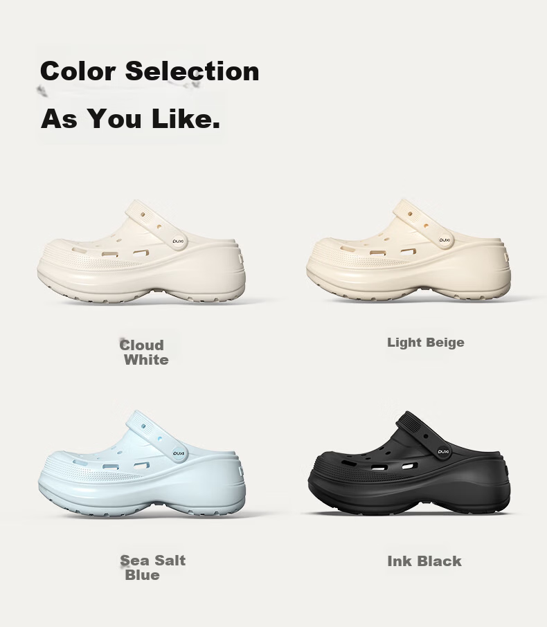 Puxi Women's Thick Sole EVA Slip-On Summer Clogs Non-Slip Odor-Resistant Cloud White Sandals Size 33-34 12
