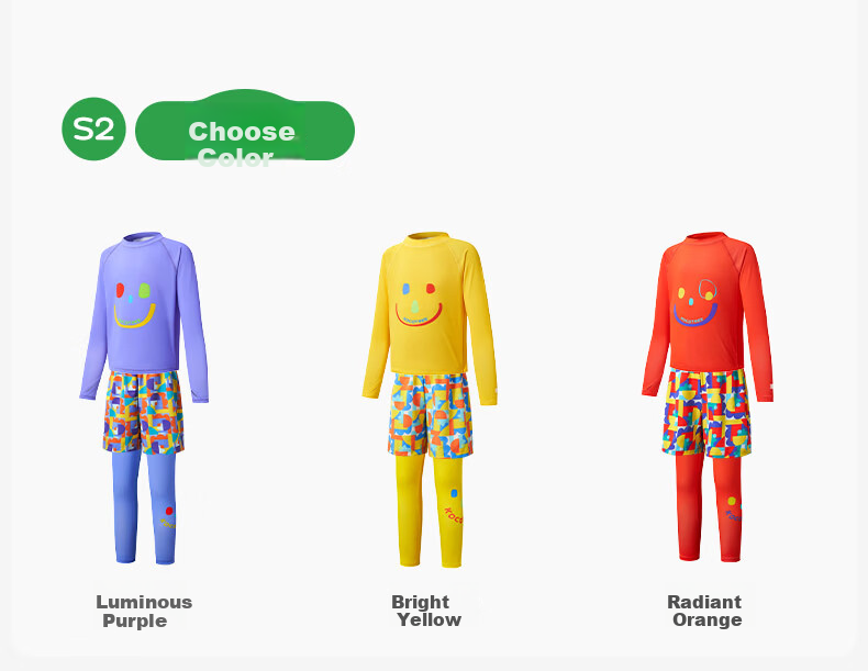 Kocotree KK Tree Kids Swimwear High-Visibility Highlight Swimming Set Boys Girls Long Sleeve Long Pants Sun Protection Three-Piece Set 5