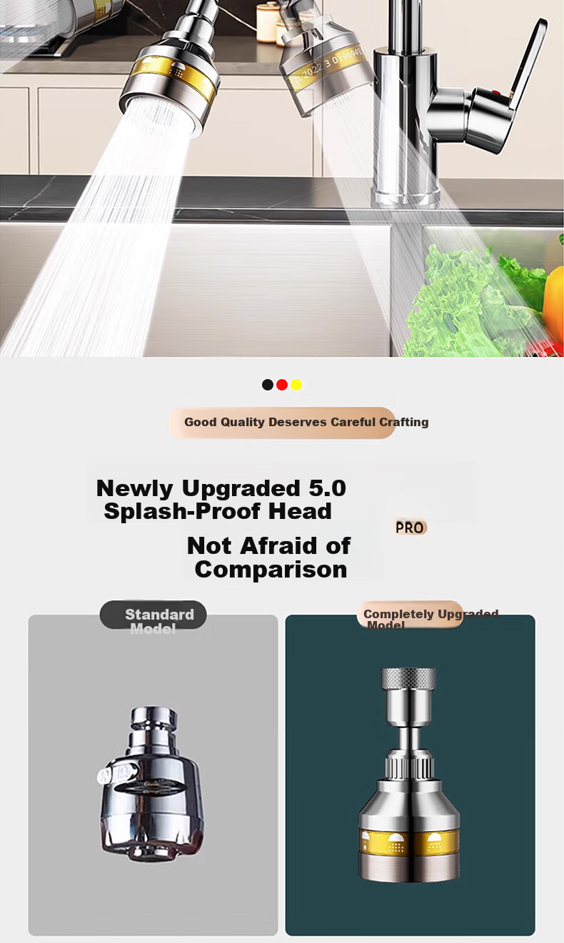 JROR [Germany] Faucet Extender Splash Guard Universal Rotatable Anti-Splash Adapter Aerator 4
