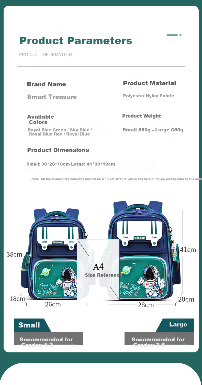 Zhiduo Bao School Backpack for Boys Grades 1-6 Astronaut Children's Lightweight Ergonomic New Model 4