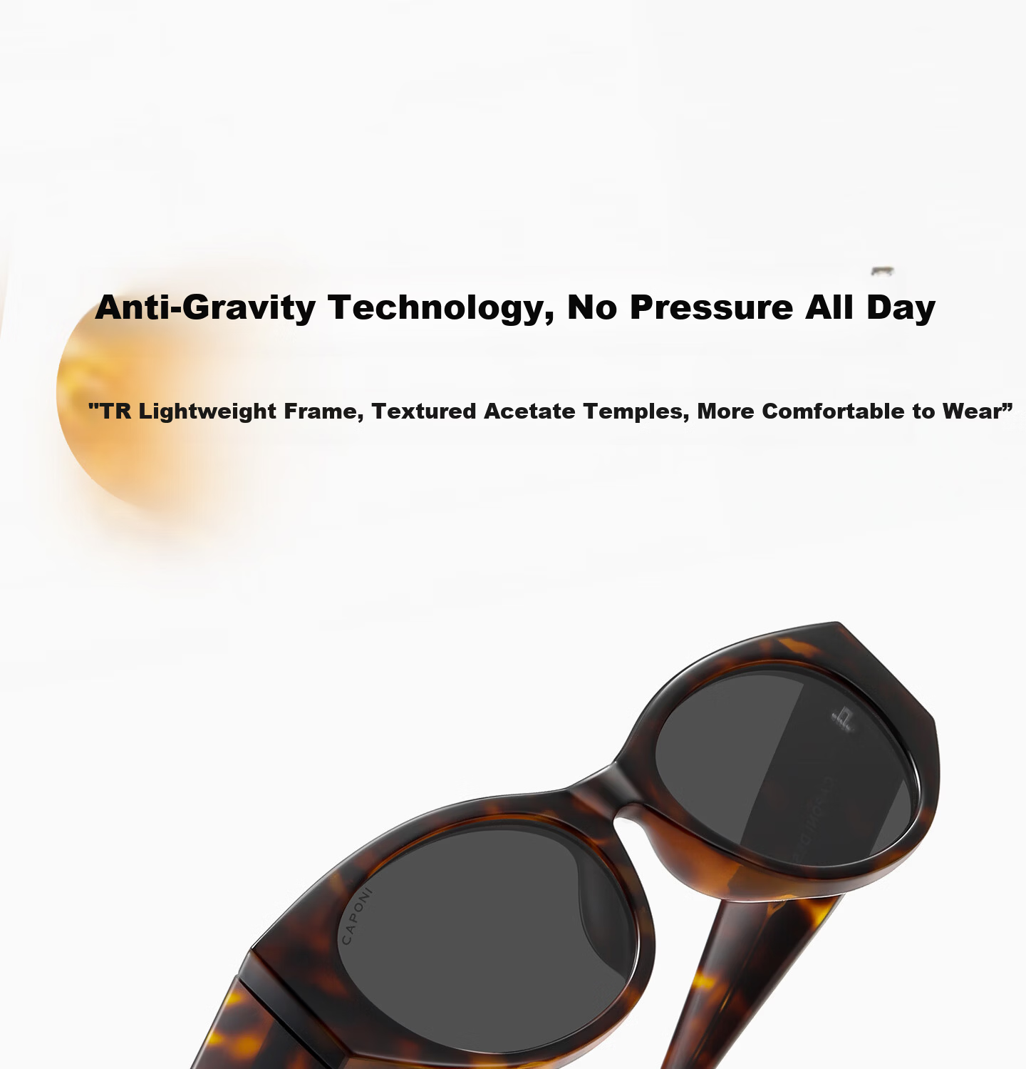 CAPONI Cat Eye Polarized Sunglasses for Women UV Protection Driving Glasses Slim Face Stylish 17
