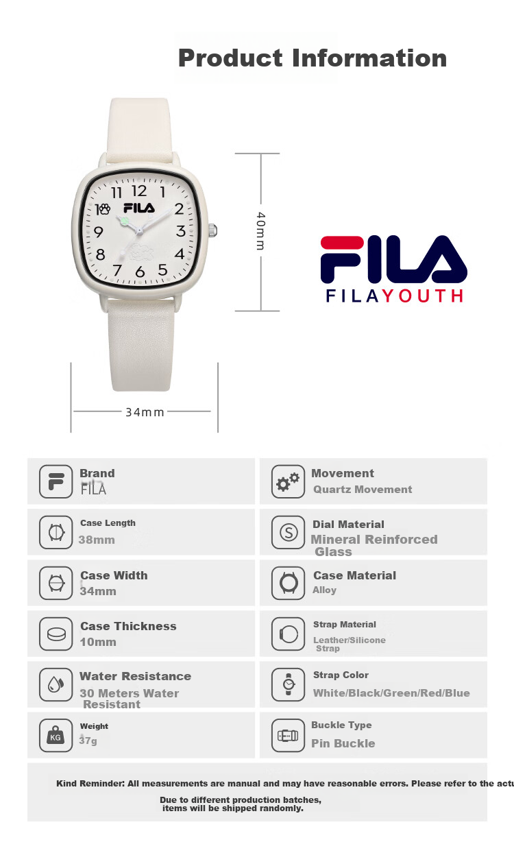 FILA Student Watch for Middle and High School Boys and Girls Exam Sports Children's Watch 6848-001 7